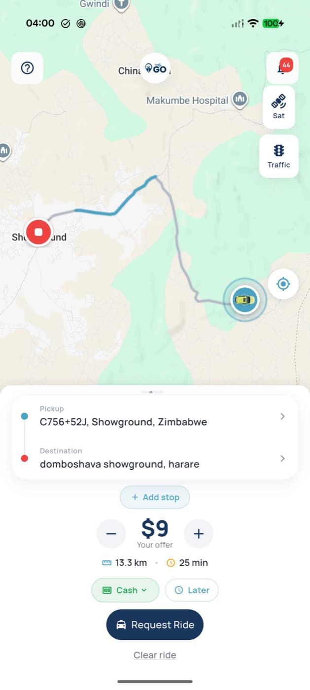 Set your route and fare offer